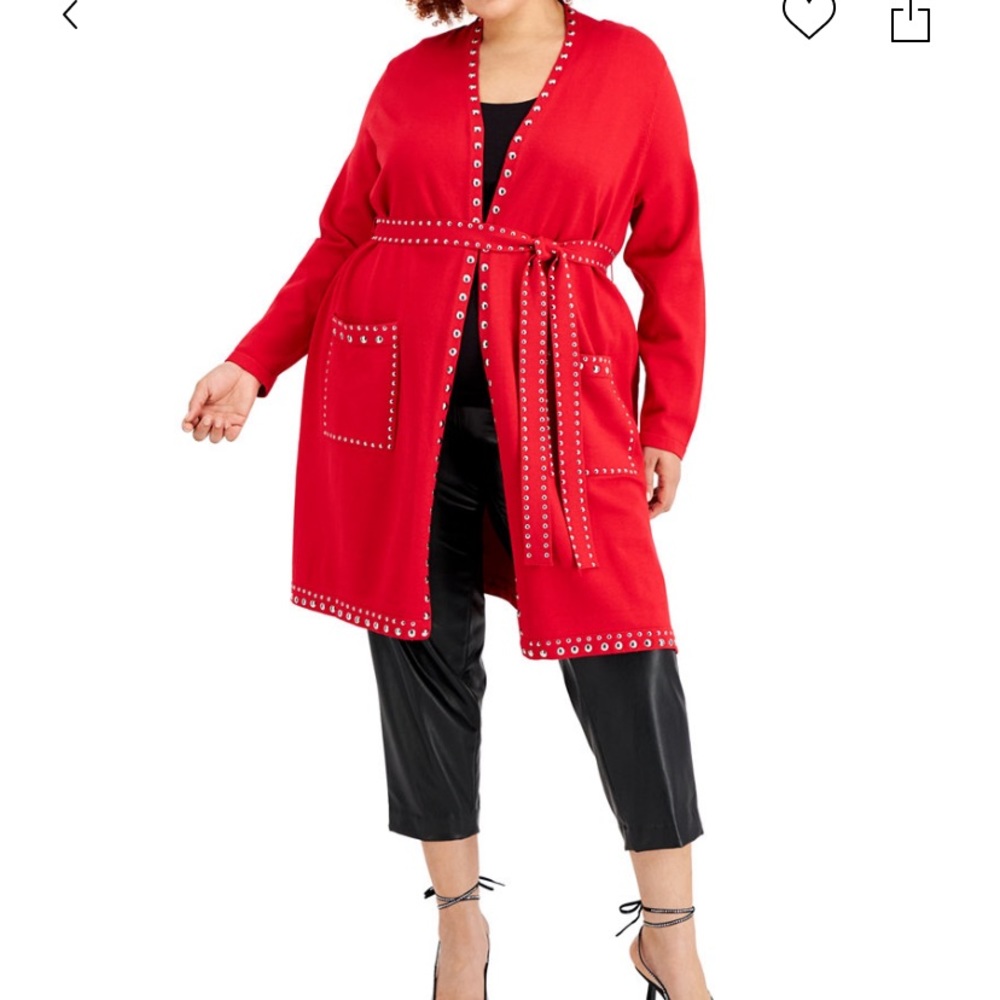 Plus Size Studded Cardigan 3X